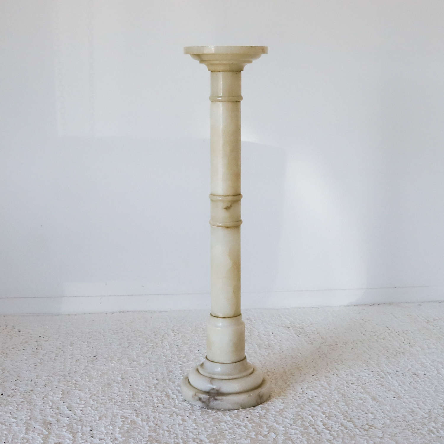 Late19th Century Italian Alabaster Column Bust Stand