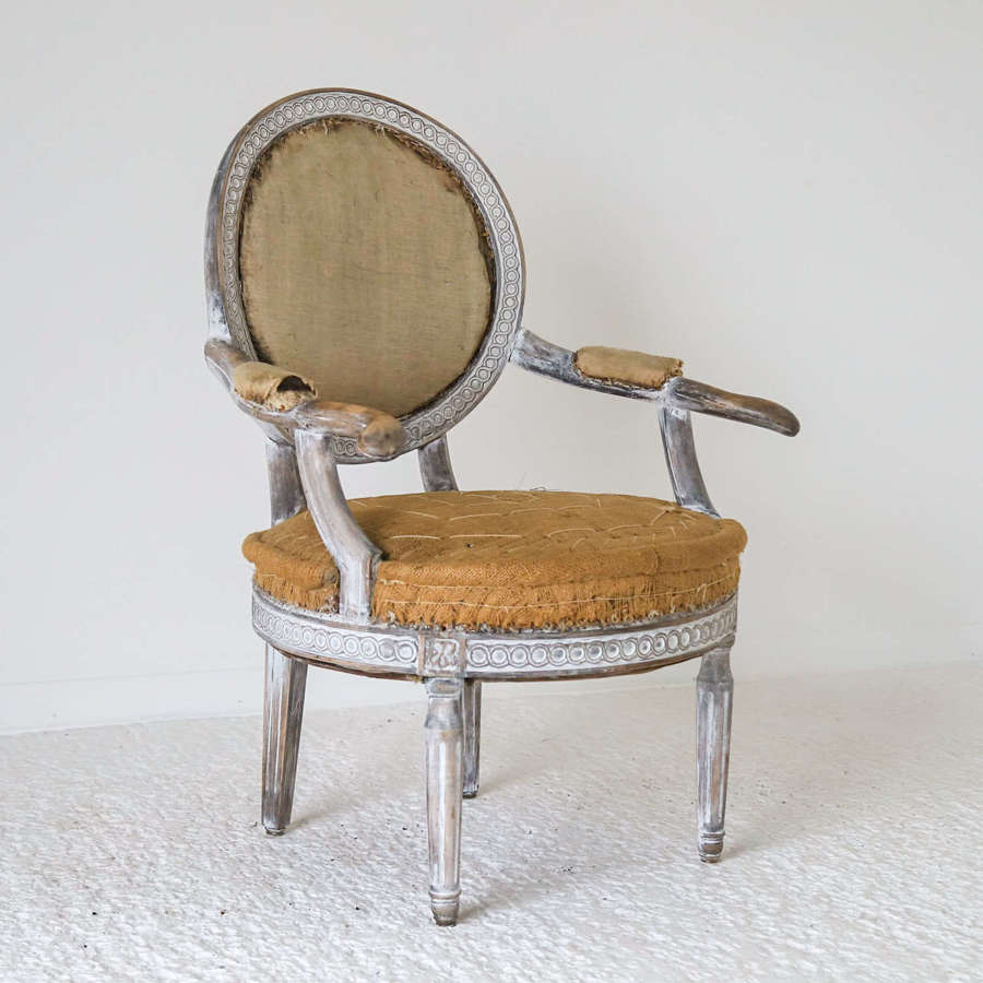 18th Century Swedish Gustavian  Armchair original time worn paint