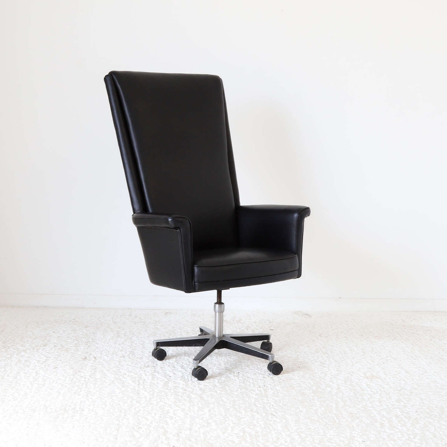1960’s  'Trend'  Leather Swivel Desk Chair John Home Howard Keith