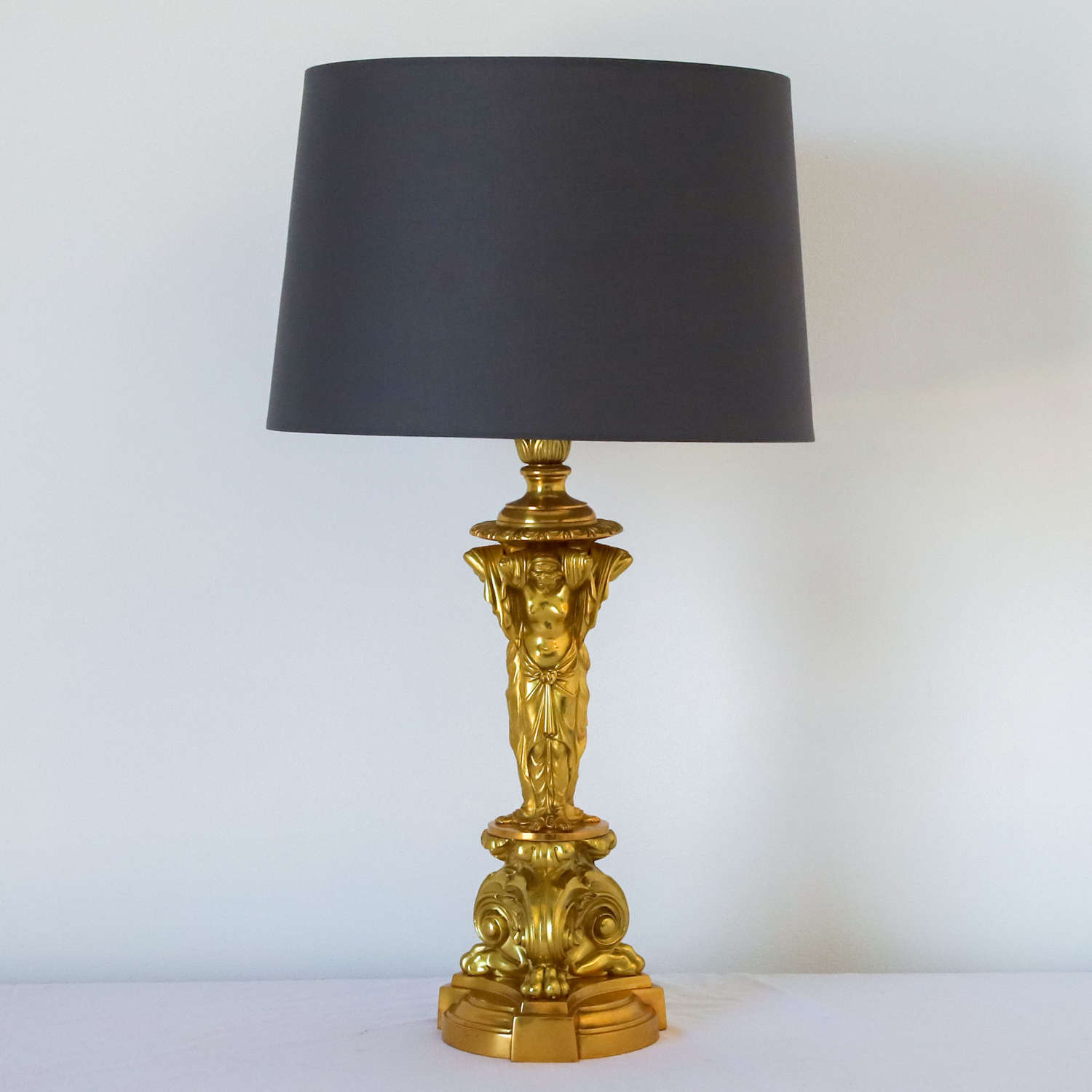 Mid 19th Century Empire Style Ormolu Table Lamp