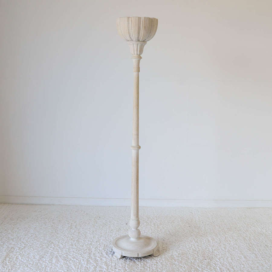 Art Deco Torchère Uplighter Lamp with Petal Bowl shaped top