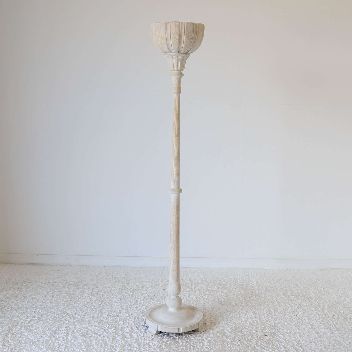 Art Deco Torchère Uplighter Lamp with Petal Bowl shaped top