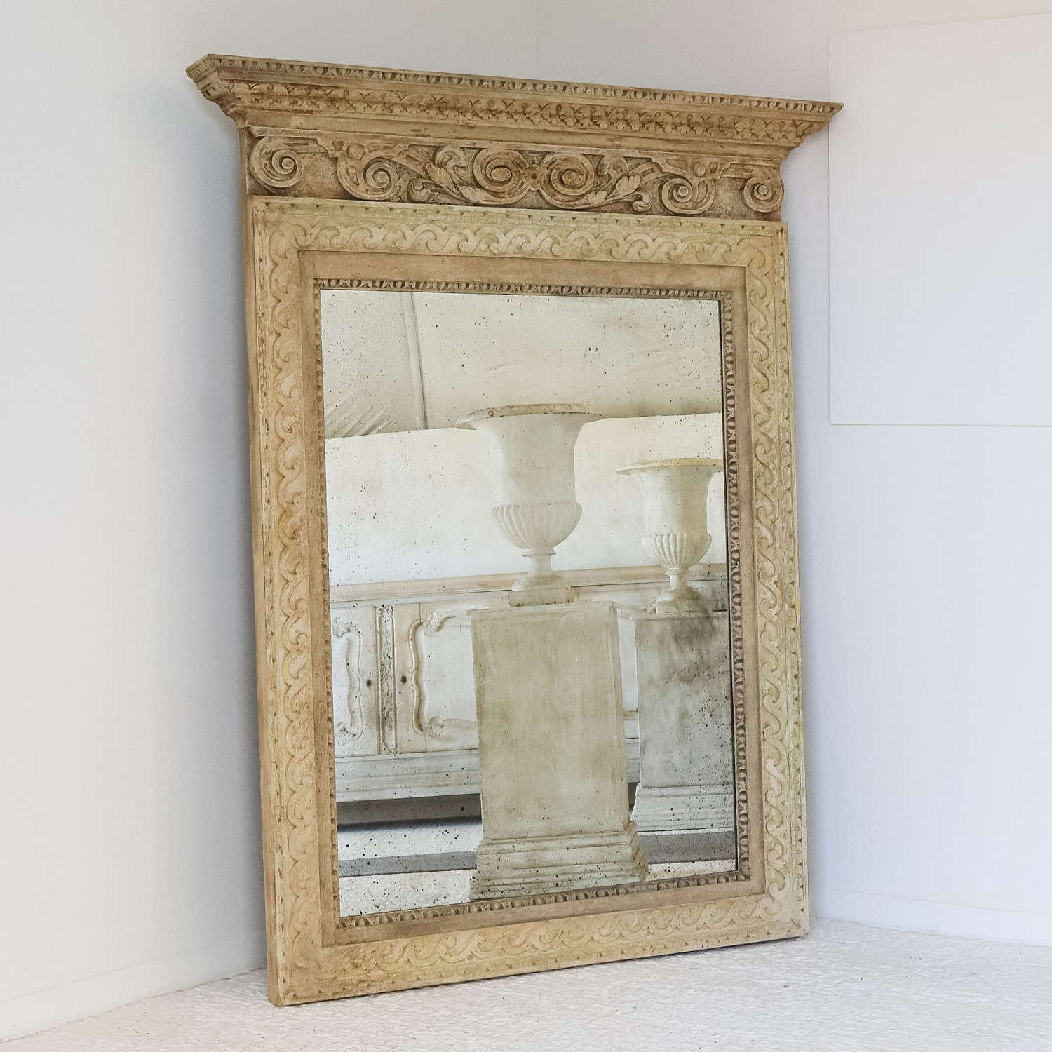 Unique Grand Scale Mirror with original paint finish 19thC mouldings