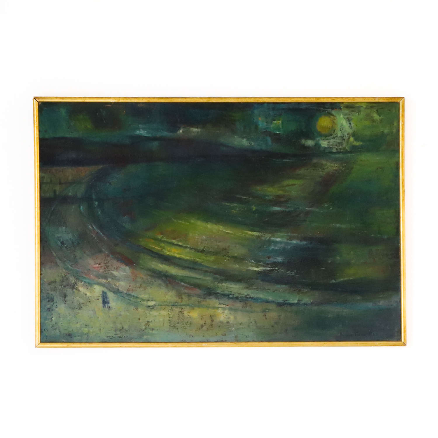 Large Abstract Oil Painting on Board, signed Vivienne Foster 1965