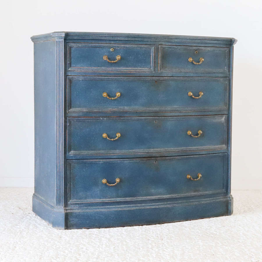 Bowfront Chest of Drawers Mahogany c 1880 later painted