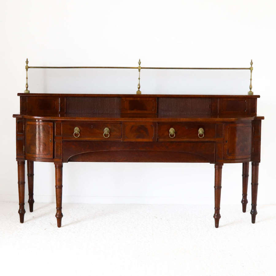 English George III Sideboard 1780 Superstructure 6 Legs Brass Gallery