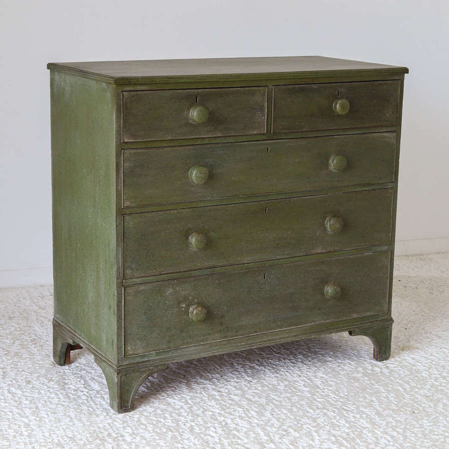 Georgian Chest  of Drawers later painted Distressed Mottled Green