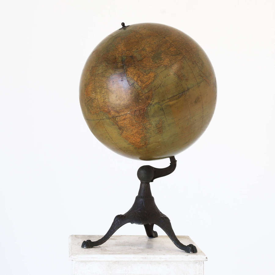 19th Century 18" Terrestrial Library Table Globe CF Weber Illinois USA