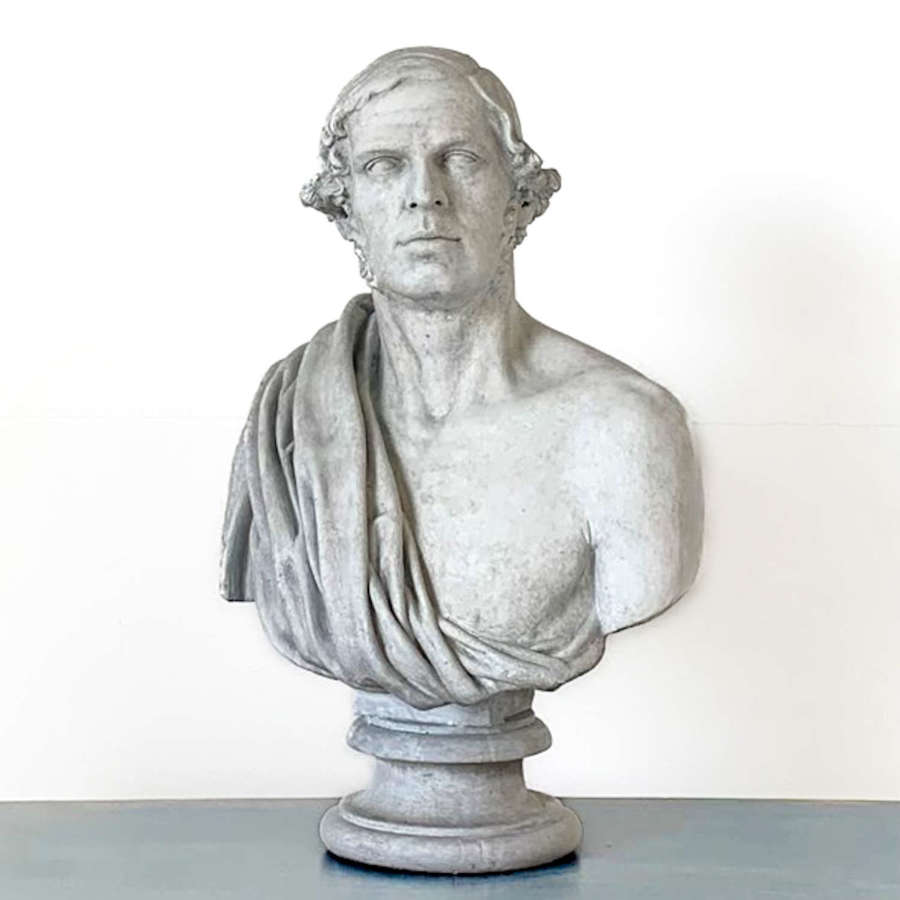 Substantially Sized Early 19th Century Plaster Library Bust