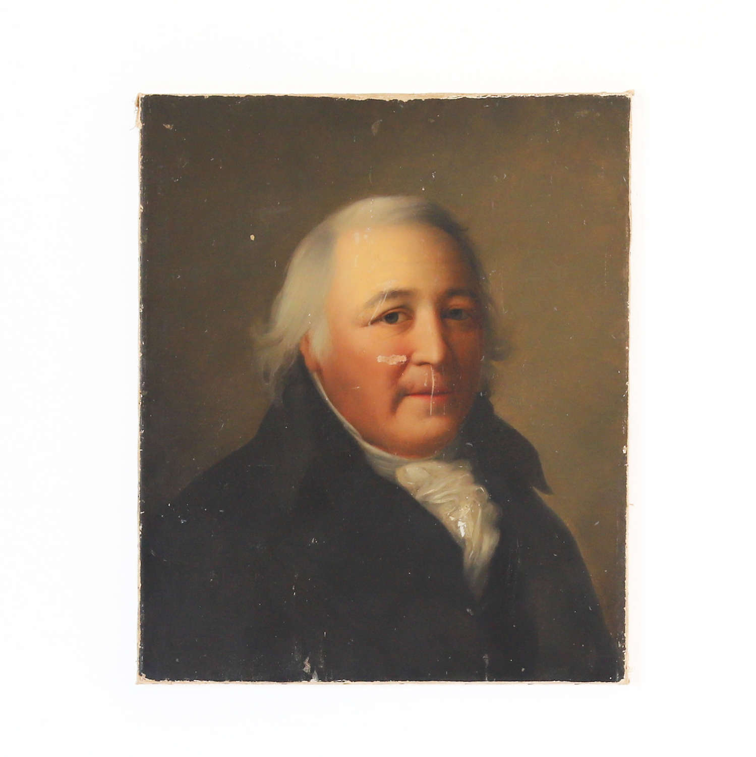 Antique 19th Century Oil Painting on Canvas of Older Gentleman