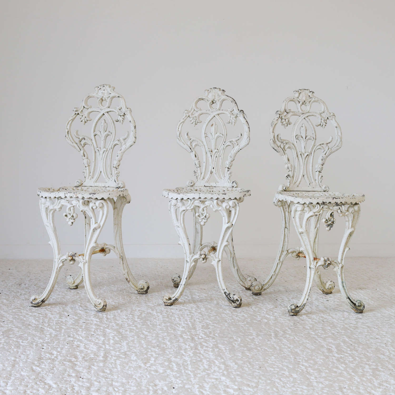 Set of 3 High Quality Cast Aluminium Garden Chairs