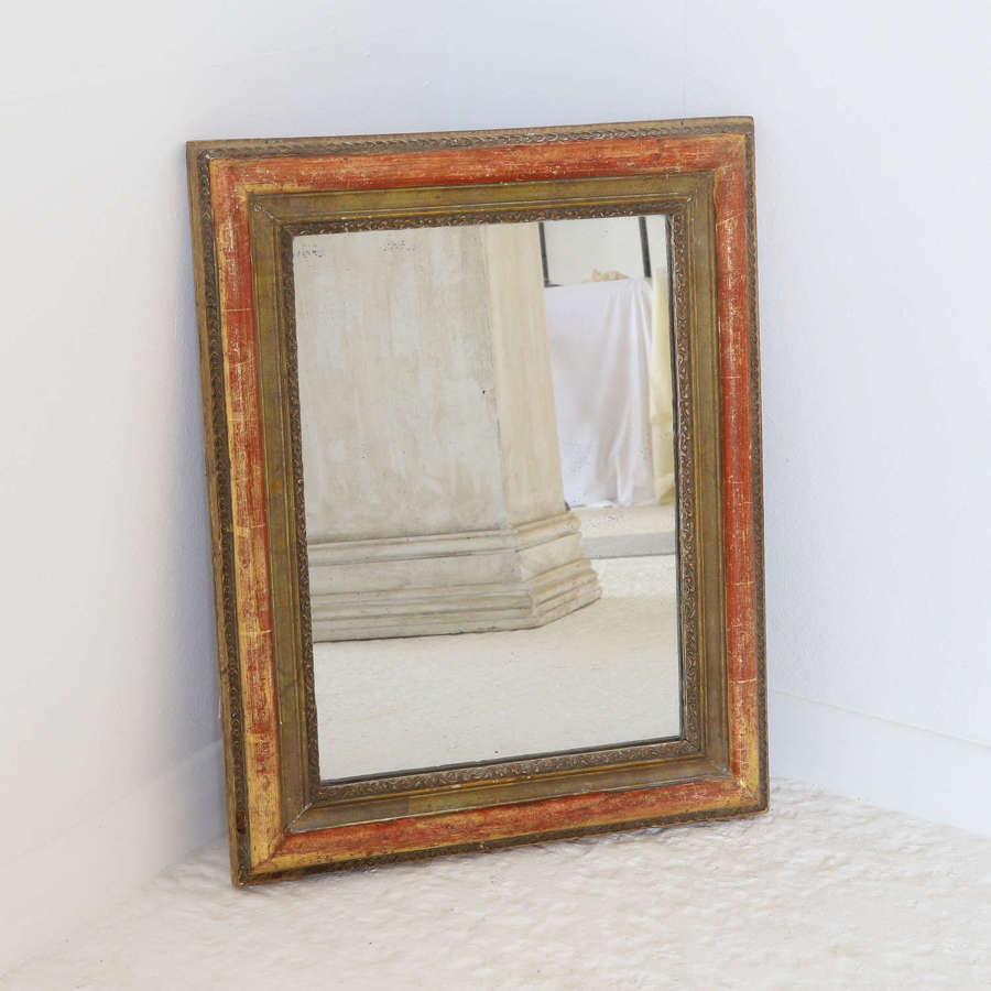19th Century French Wall Mirror with Mercury Plate original condition