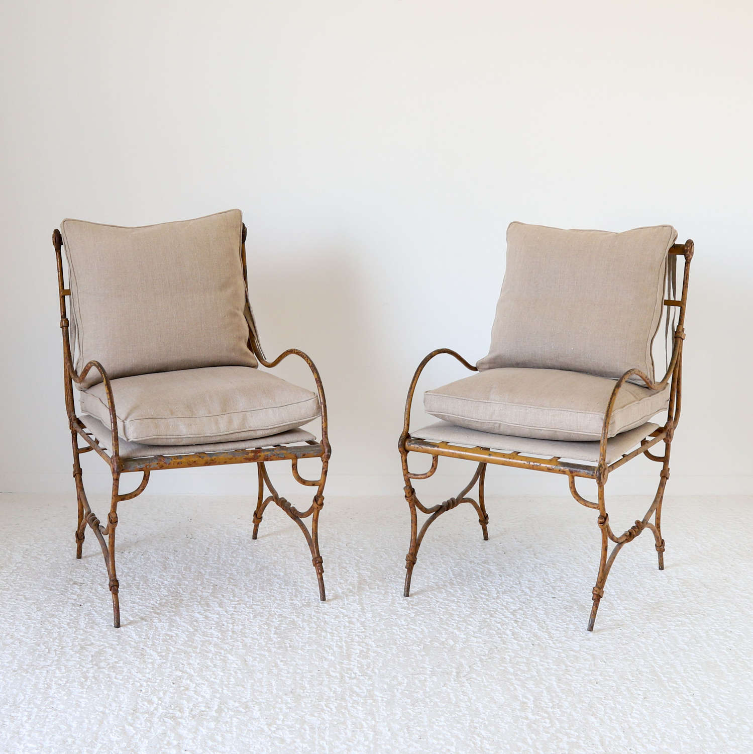 Pair of French early 20th Century Iron Conservatory or garden chairs
