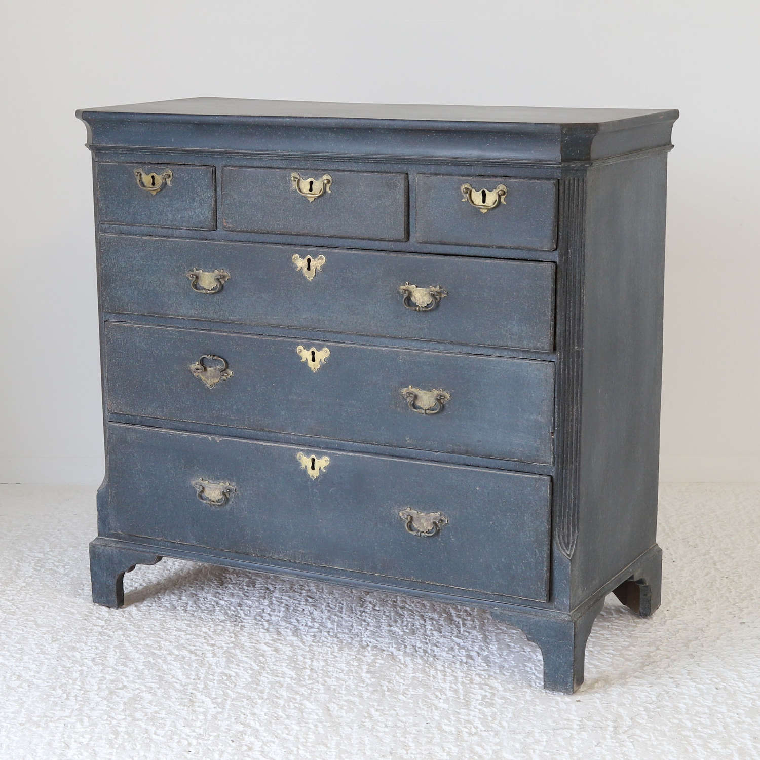 18th C. Georgian  Chest of Drawers Marine Blue/Green Speckle paint