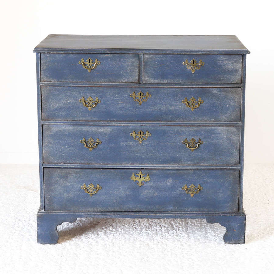 Georgian Chest of Drawers later painted Distressed Mottled Blue Finish
