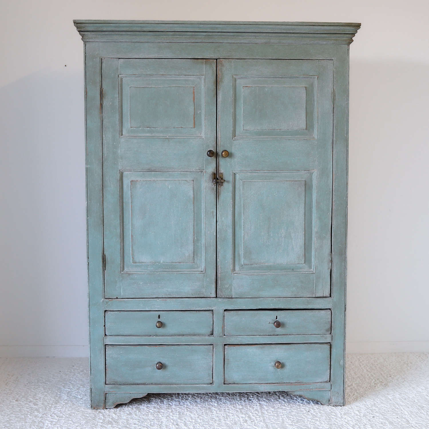 19th Century circa 1850 Housekeeper's Pantry Cabinet Painted Pine