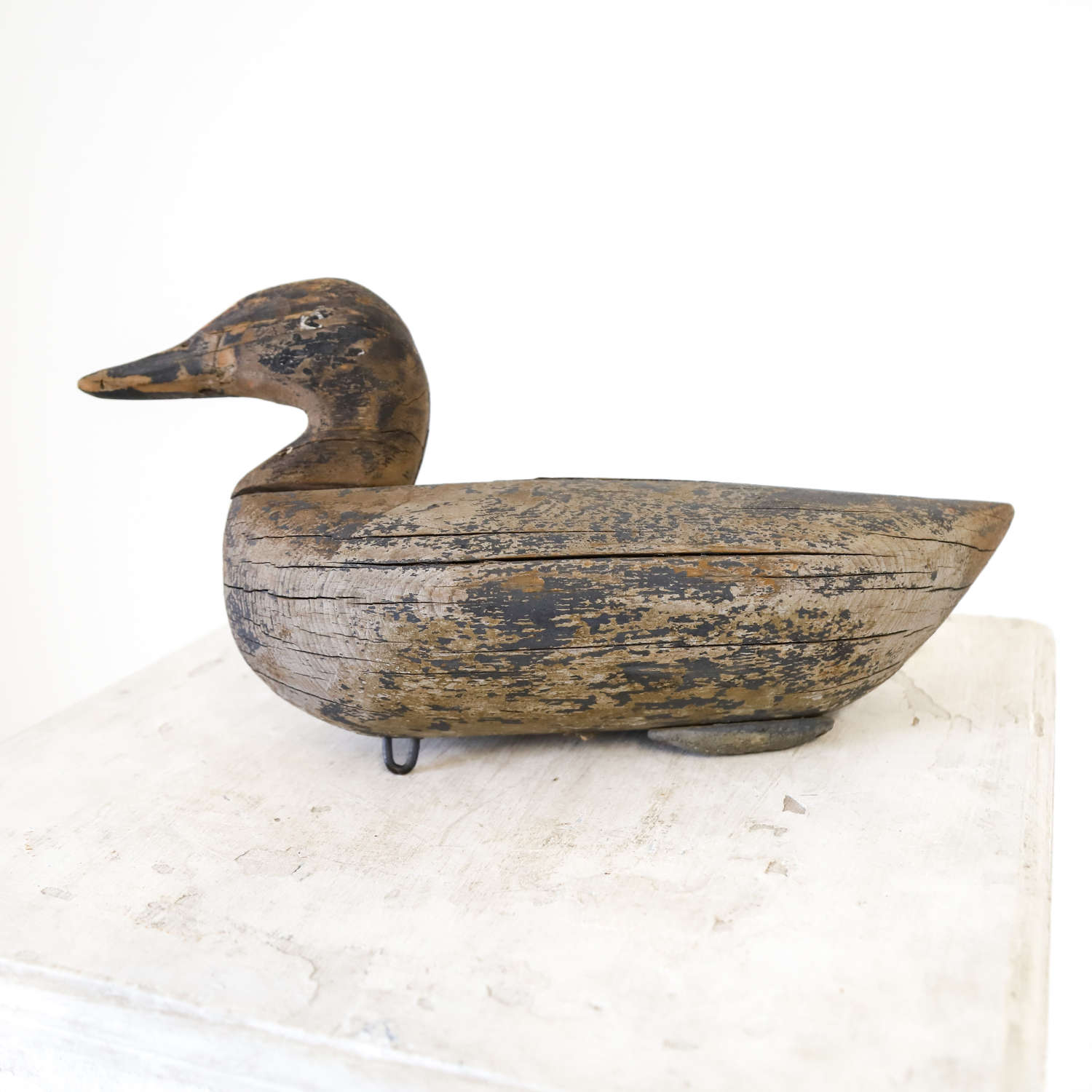 Timeworn & Charmingly Naïve Hand Carved Wooden Decoy Duck