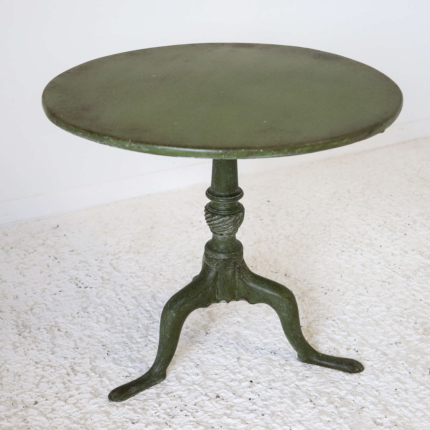 English Georgian Period Provincial Tripod Table with later paint