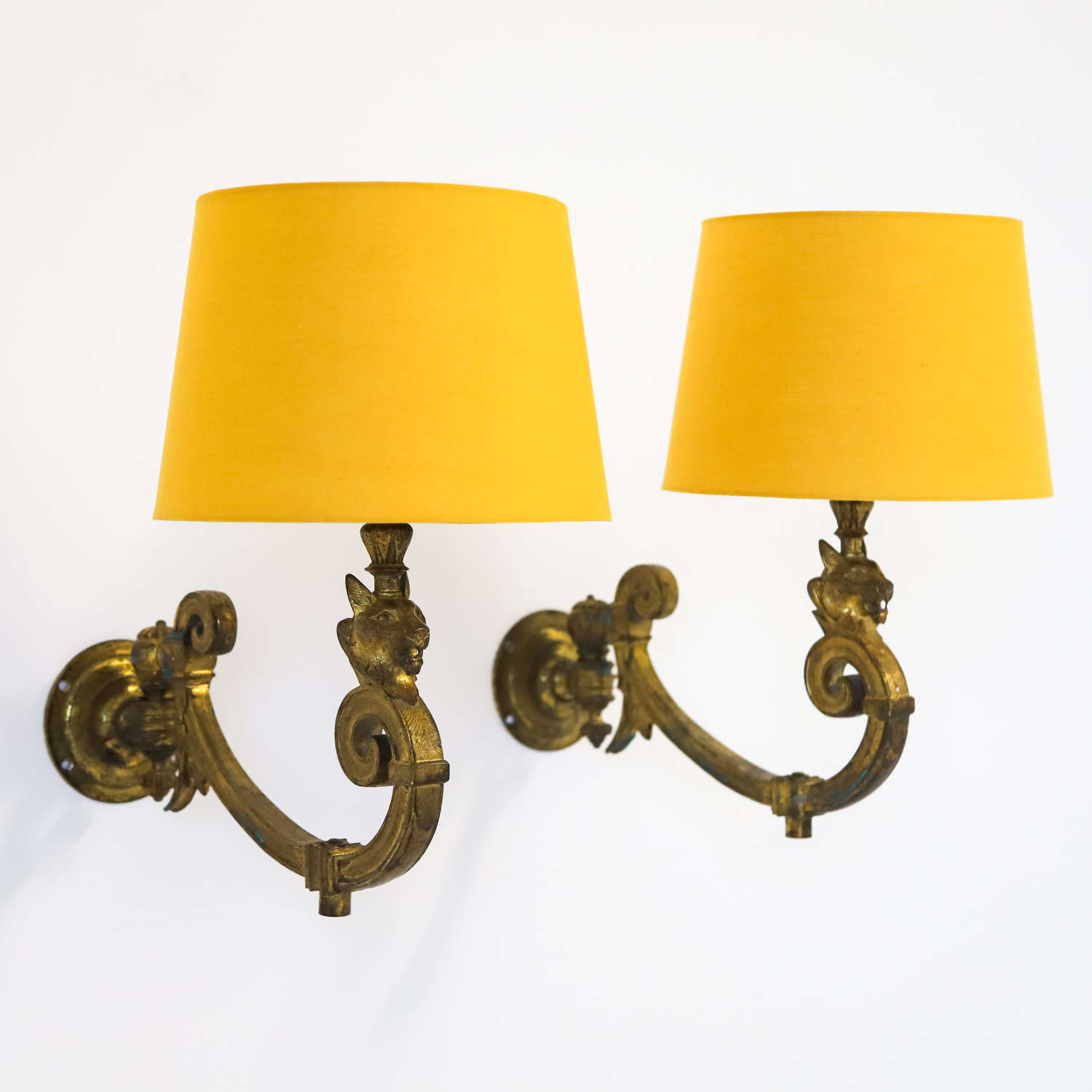 Pair of French 19th Century c1880 Egyptian Revival Wall Lights
