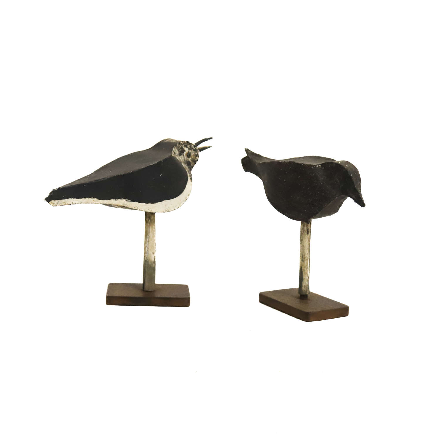 Pair of Toleware Shorebird Decoys - France 1950