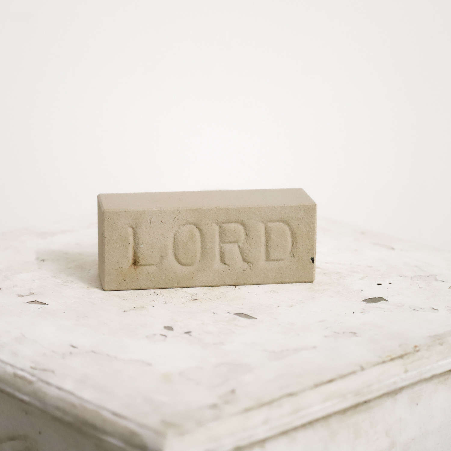 Block with Word 'Lord' in Carved Bath Stone - England 1914