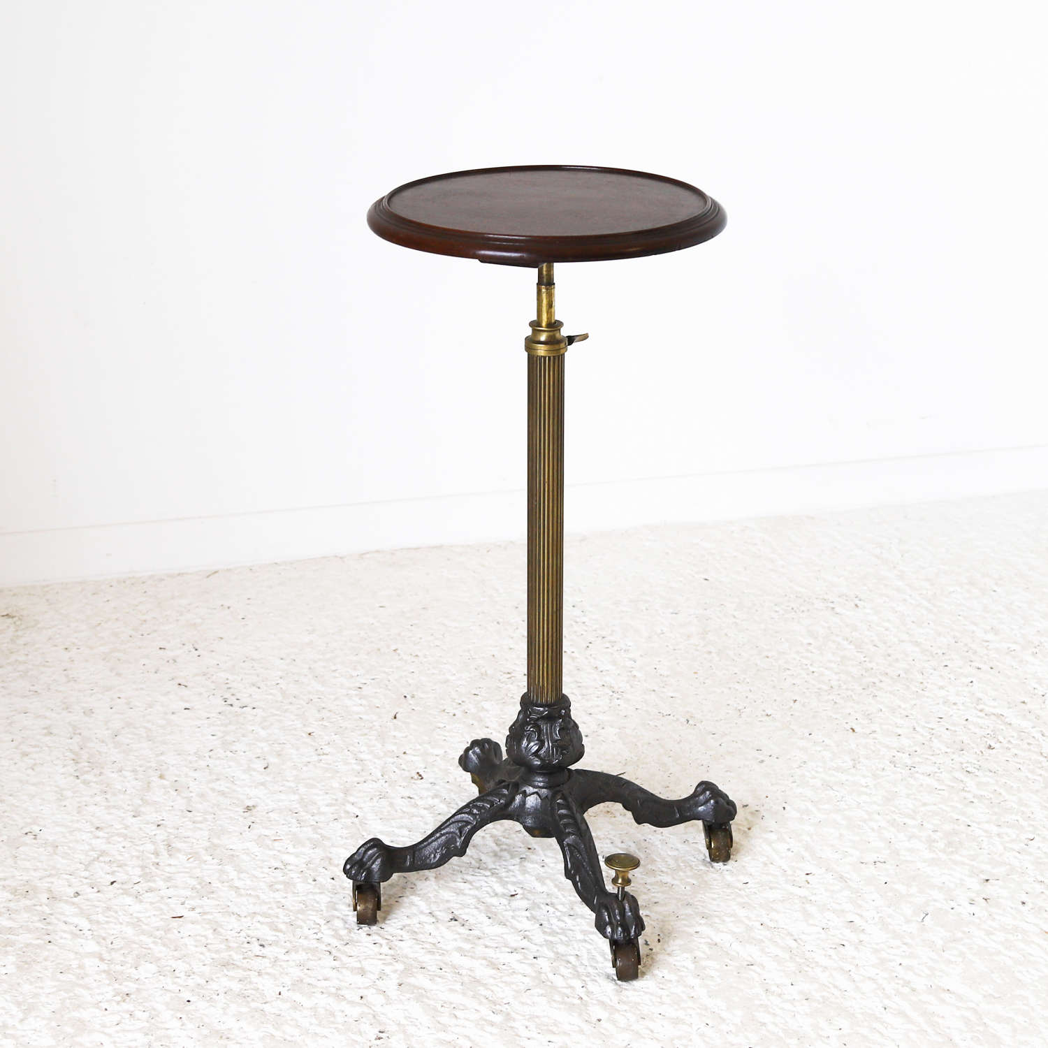 Unusual Brass & Cast Iron Height Adjustable Table circa 1860-1880